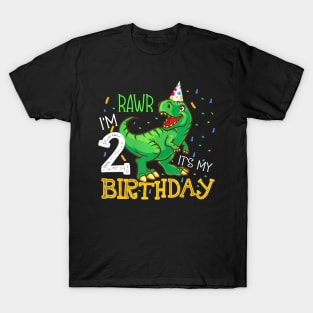 Dinosaur Birthday 2 Years Old T-Shirt